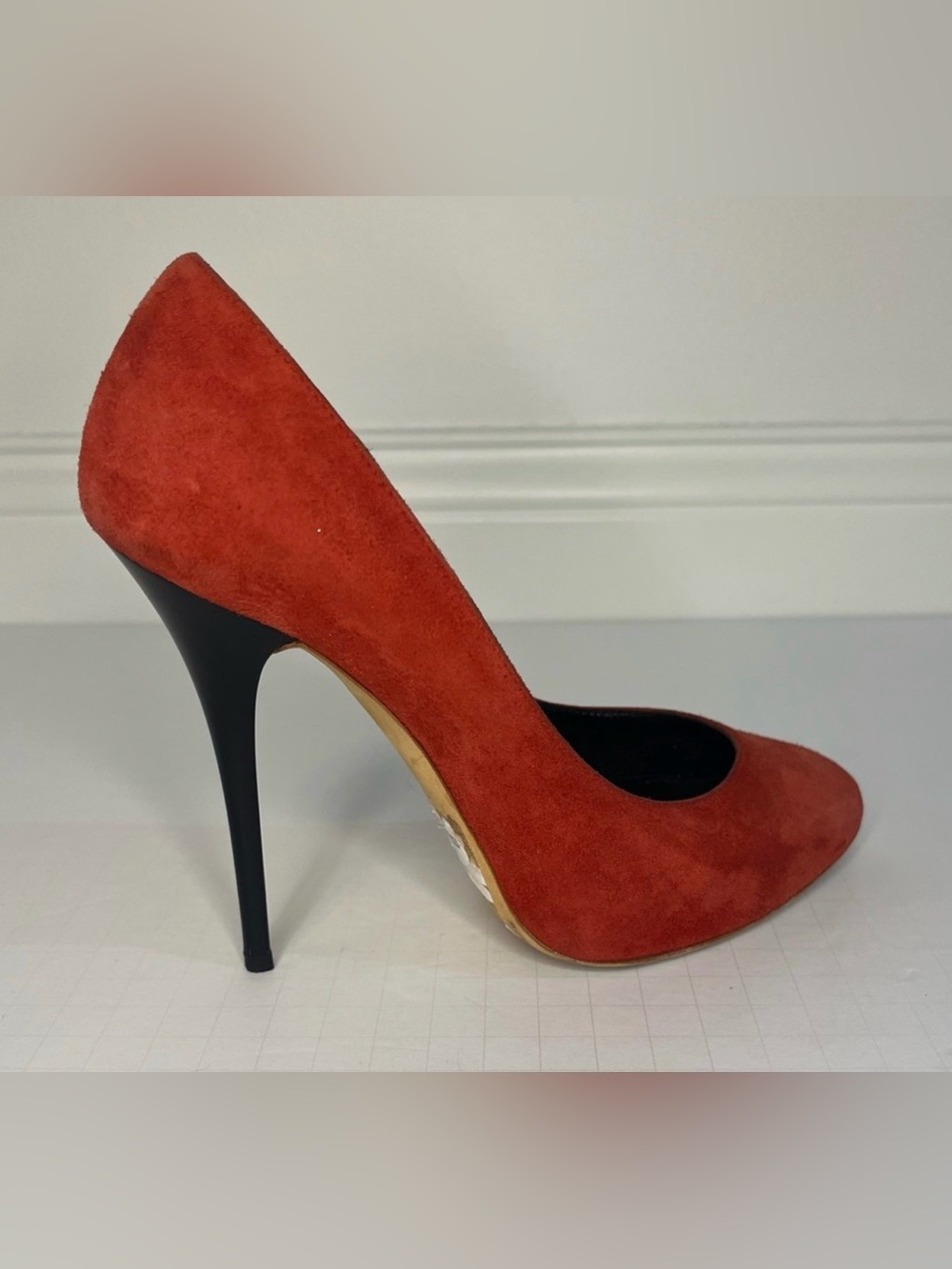 Vintage Giuseppe Zanotti Design Red Suede Stiletto Pumps - Picture 9 of 15